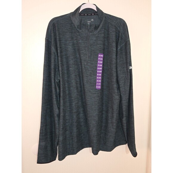 GapFit Pullover Active Top Long Sleeve‎ Athletic Shirt Heathered Gray XXL - Picture 2 of 5